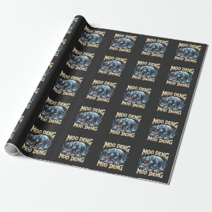 Moo Deng Ride the Moo Deng Funny Hippo  Wrapping Paper