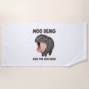 Moo Deng Ride The Moo Deng T-Shirt Beach Towel