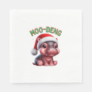 Moo-Deng Santa Christmas Funny Cute Baby Pygmy Hip Napkin