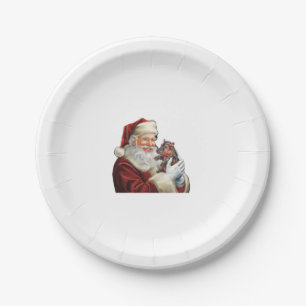 Moo Deng Santa’s Hippo Joins the Christmas Mission Paper Plate