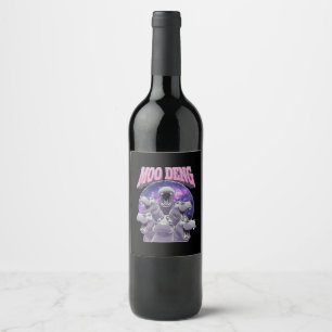 MOO-DENG THE FAMOUS BABY PIGMY HIPPO MOODENG WINE LABEL
