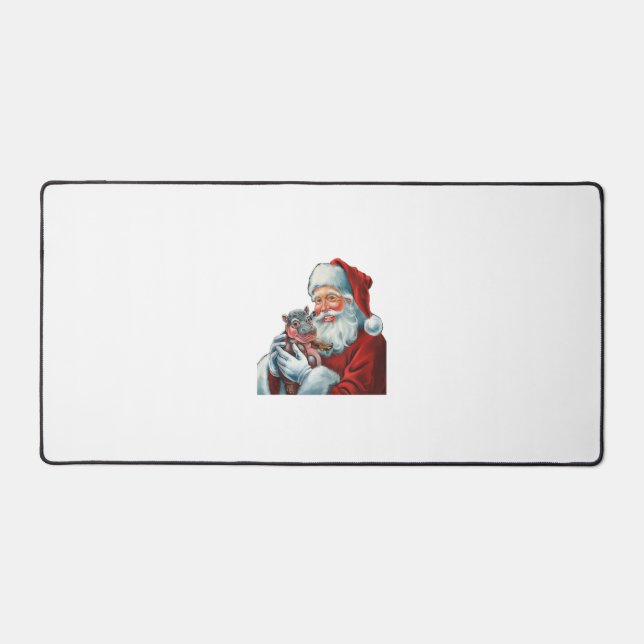 Moo Deng The Hippo Hero Santa Trusts for Christmas Desk Mat (Front)