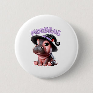 Moo-Deng Witch Halloween Hippo Cute Baby Pygmy Hip 6 Cm Round Badge