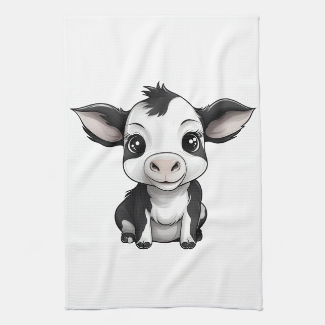 "Moo-dern Kitchen" Towel - Dry Hands, Warm Heart! (Vertical)