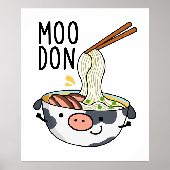 Moo-don Funny Udon Pun  Poster (Front)