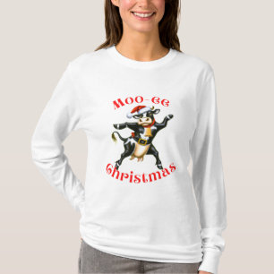 Moo-ee Christmas Funny Dancing Cow T-Shirt