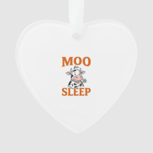 Moo For Sleep Cute Cow Vintage Shirt Design Ornament