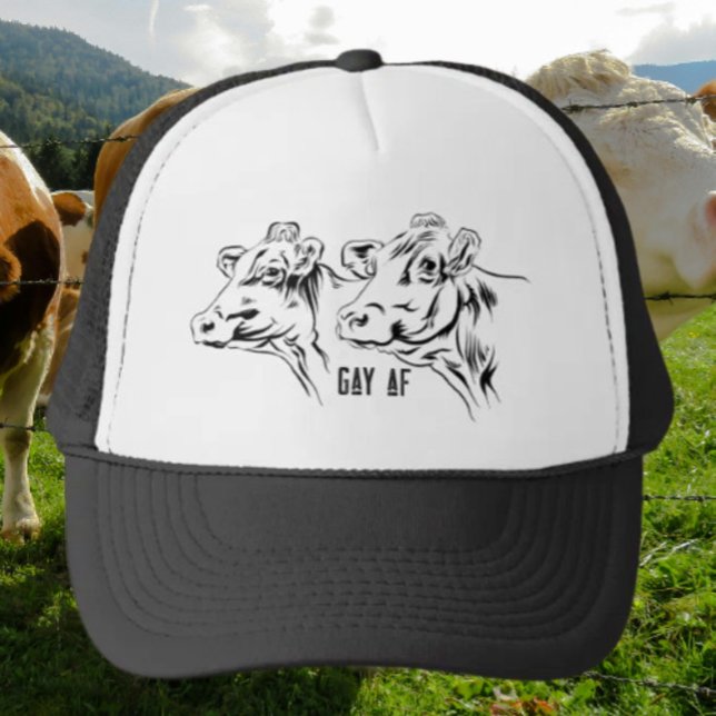 Moo Gay AF Black & White Trucker Hat (Creator Uploaded)