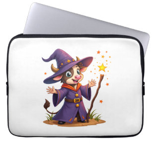 Moo-Gician the Cow Sorcerer Laptop Sleeve
