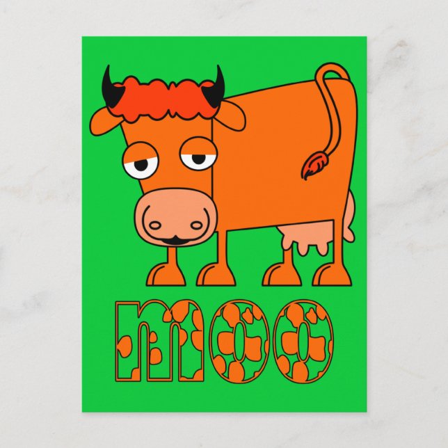 Moo - Ginger Cow Postcard (Front)