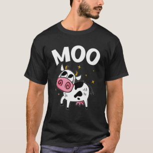 Moo Graphic Agriculture Agriculteur Farmer Tractor T-Shirt