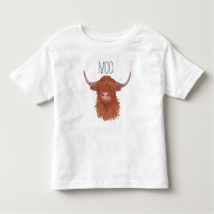 Moo Highland Cow, Scottish Cow  Toddler T-Shirt