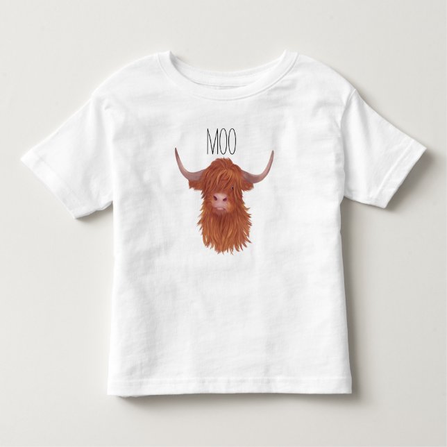 Moo Highland Cow  Toddler T-Shirt (Front)