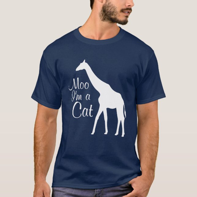 Moo I Am a Cat Funny Graphic Animal T-shirt (Front)