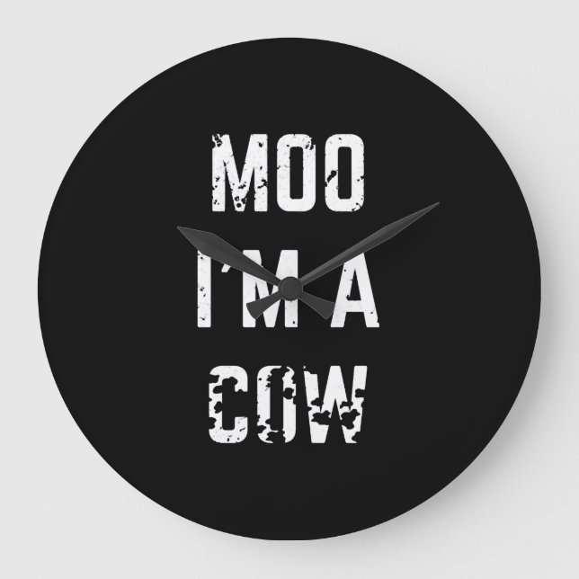 moo i am a cow large clock (Front)