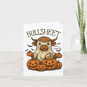 Moo... I Mean Boo Bullsheet Cow Ghost Halloween 1 Card