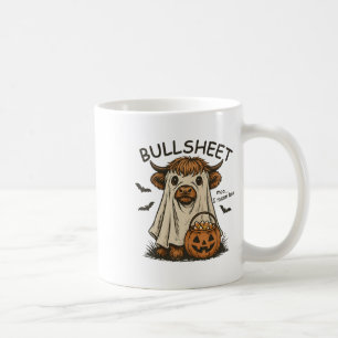 Moo... I Mean Boo Bullsheet Cow Ghost Halloween Coffee Mug