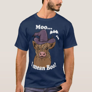 Moo I mean Boo Costume Halloween Kawaii Witch Cow T-Shirt