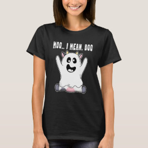 Moo I Mean Boo Cow Ghost T-Shirt