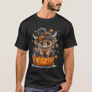 Moo I Mean Boo Funny Fall Pumpkin Cow Halloween T-Shirt