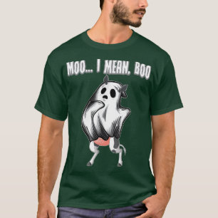 Moo i Mean Boo Ghost Cow Halloween Costume  T-Shirt