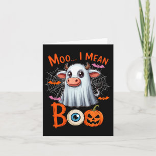 Moo I Mean Boo Halloween Farmer Cow Cosplay Boo Gh Card