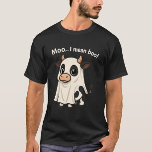 Moo I Mean Boo Spooky Cow Halloween Spooky Heifer  T-Shirt