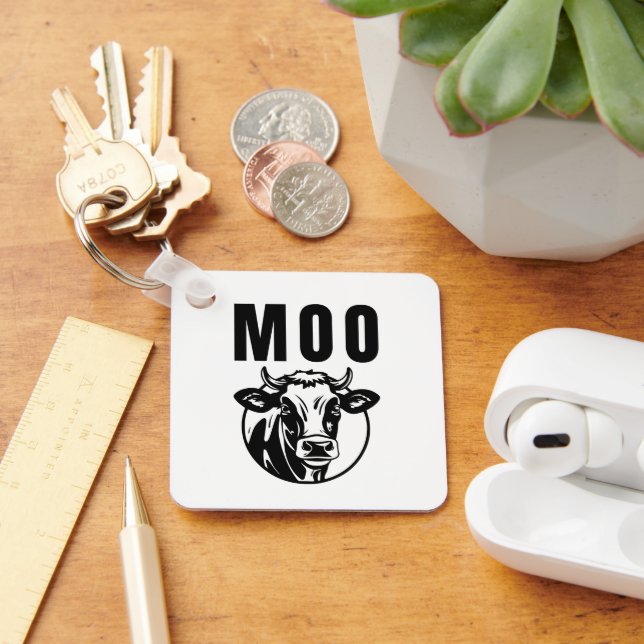 Moo I'm A Cow Funny Farm Key Ring (Desk)