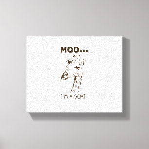 Moo I'm A Goat Funny Graphic Giraffe Vintage  Canvas Print
