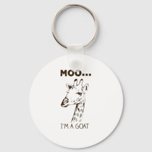 Moo I'm A Goat Funny Graphic Giraffe Vintage Key Ring