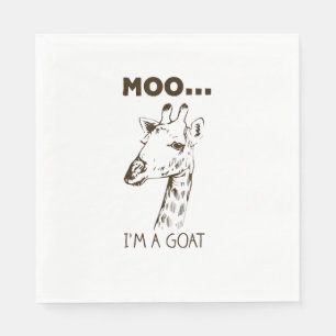 Moo I'm A Goat Funny Graphic Giraffe Vintage  Napkin