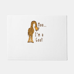 Moo I'm A Goat Giraffe Farm Animal Doormat