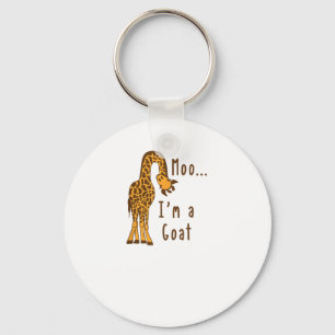 Moo I'm A Goat Giraffe Farm Animal  Key Ring