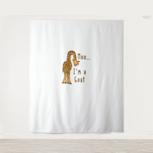 Moo I'm A Goat Giraffe Farm Animal  Tapestry