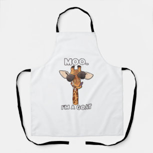 Moo I'm A Goat Giraffe Lover Animals Lover Zoology Apron