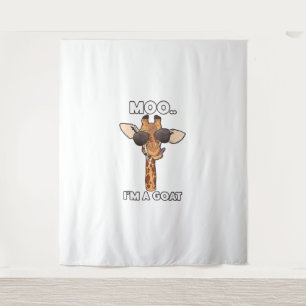 Moo I'm A Goat Giraffe Lover Animals Lover Zoology Tapestry
