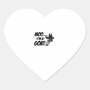 Moo... I'm A Goat Wildlife Zoogoer Funny Giraffe Z Heart Sticker