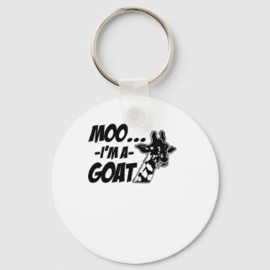 Moo... I'm A Goat Wildlife Zoogoer Funny Giraffe Z Key Ring