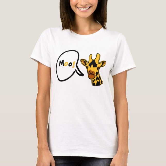 Moo-ing Giraffe tee for ladies (Front)