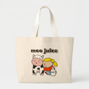 Moo Juice Tshirts and Gifts Large Tote Bag