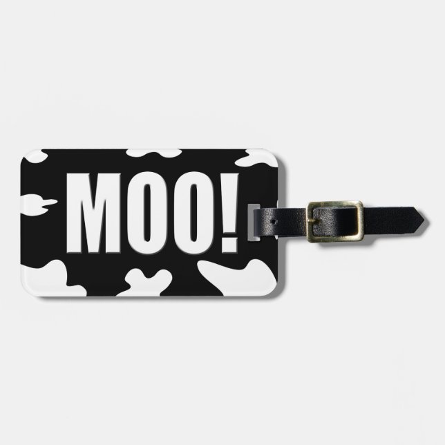 Moo! Luggage Tag (Front Horizontal)