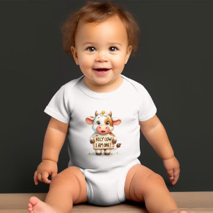 Moo-Moo I'm One! Baby Bodysuit