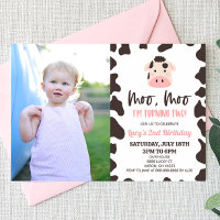 Moo Moo I'm Turning Two! Cow 2nd Birthday Party
