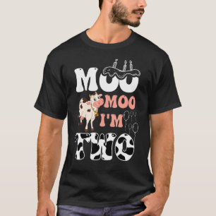 Moo Moo I'm Two 2nd Birthday Cow T-Shirt