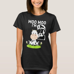 Moo Moo I'm Two 2nd Birthday Cute Cow Sounds Toddl T-Shirt