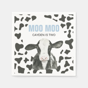 MOO MOO I'm TWO Cow Print birthday Napkin