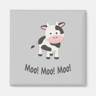 Moo Moo Moo Cute Cartoon Cow Magnet