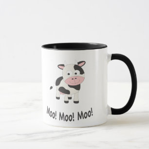 Moo Moo Moo Cute Cartoon Cow Mug