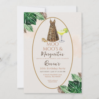 Moo Moo's & Margaritas Birthday Invitation