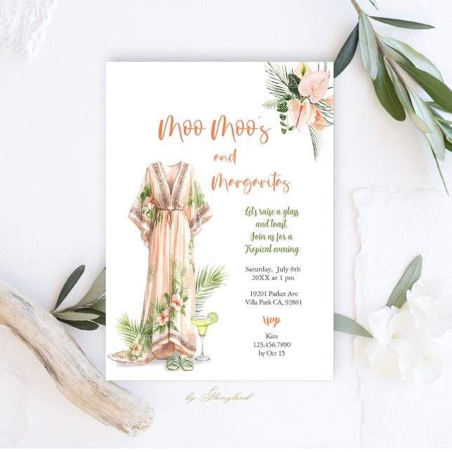 Moo Moo's & Margaritas Tropical Party Invitation (Creator Uploaded)